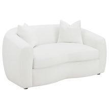 CoasterElevations 509872 Isabella - Faux Sheepskin Upholstered Loveseat Natural - Ivory