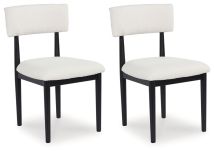 Signature Design by Ashley® D429-02 Xandrum - White / Black - Dining Upholstered Side Chair (Set of 2)