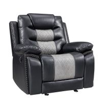 New Classic U7005-13P1-BKG New Classic U7005-13P1-BKG Nikko - Glider Recliner With Power Footrest - Black / Gray