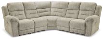 Signature Design by Ashley® 51802S4 Family Den - Pewter - 3-Piece Power Reclining Sectional With 2 Loveseats