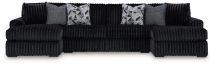 Ashley Furniture 98103S5 Ashley Furniture 98103S5 Midnight-Madness - 3-Piece Sectional With Laf And Raf Corner Chaises - Onyx