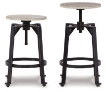 Signature Design by Ashley® D336-024 Karisslyn - Whitewash / Black - Swivel Stool (Set of 2)