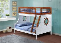 ACME 37600 Farah - Twin Over Full Bunk Bed - Oak & White