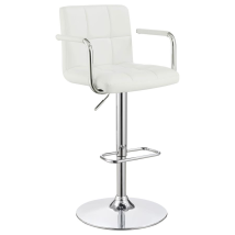 CoasterEveryday 121097 Palomar - Adjustable Height Bar Stool - White And Chrome