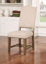 Furniture of America CM3014SC-2PK Julia - Side Chair (Set of 2) - Light Oak / Beige