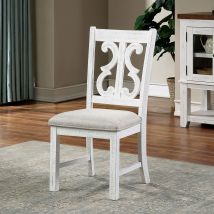 Furniture of America CM3417SC-2PK Auletta - Side Chair (Set of 2) - Distressed White / Gray