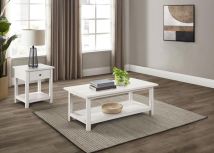 Coaster Fine Furniture 710558-S2 Payne - 2 Piece Coffee And 1-Drawer End Table Set - White