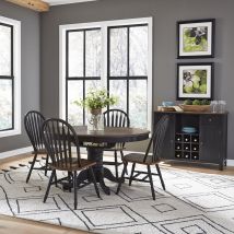 Liberty Furniture 186B-CD-5PDS Liberty Furniture 186B-CD-5PDS Carolina Crossing - 5 Piece Pedestal Table Set - Black / Antique Honey