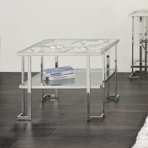 ACME LV02080 Kalan - End Table - Glass & Silver