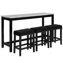 New Classic D400-B3S-BLK New Classic D400-B3S-BLK Celeste - 4 Piece Dining Set (Theater Bar Table & 3 Stools) - Black