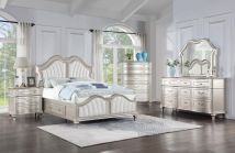 Coaster Fine Furniture 223390KW-S5 Evangeline - 5 Piece California King Bedroom Set - Silver Oak