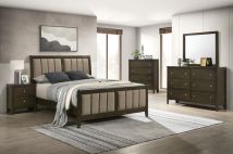 Coaster Fine Furniture 224421KE-S5 Wilkes - 5 Piece Eastern King Bedroom Set - Dark Cocoa