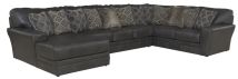 Jackson 4378/72/75/30-28 Jackson 4378/72/75/30-28 Denali - 3 Piece Italian Leather Match Sectional With LSF Chaise And 12 Included Accent Pillows - Steel
