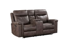 New Classic U1798-25-MCH New Classic U1798-25-MCH Quade - Console Loveseat With Dual Recliners - Mocha