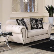 Furniture of America SM2292-LV Gilda - Loveseat - Beige / Black