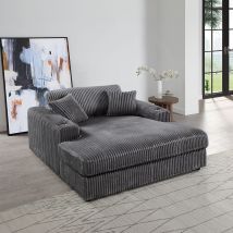 ACME LV03691 Hilde - Chaise With 2 Pillows - Gray
