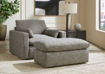 Benchcraft® 11702/23/14 Benchcraft® 11702/23/14 Dramatic - 2 Pc. - Chair And A Half, Ottoman - Granite