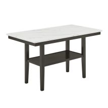 New Classic D422-12 Carissa - 60" Rectangle Counter Table With Storage Shelf - Black / White