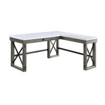 ACME OF00056 Talmar - Writing Desk - Marble Top & Weathered Gray Finish