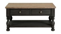 Riverside Furniture 32302 Barrington - 2 Tone Rectangular Coffee Table - Antique Oak / Matte Black