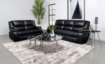 Coaster Fine Furniture 610244-S2 Camila - 2 Piece Upholstered Motion Reclining Sofa Set - Black