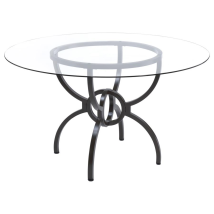 Coaster Fine Furniture 108291BG Aviano - Round Glass Top Metal Dining Table - Gunmetal