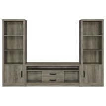 Coaster Fine Furniture 701024-SET Burke - 3 Piece TV Entertainment Center - Gray Driftwood