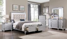 Furniture of America CM7992EK-BED Bellinzona - Eastern King Bed - Silver