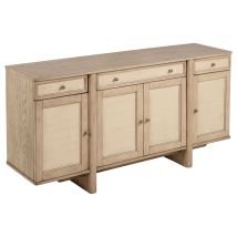 Coaster Fine Furniture 109385 Kailani - 4-Door Cane Sideboard Buffet Cabinet - Beige Oak