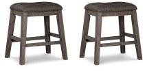 Ashley Furniture D388-024 Caitbrook - Upholstered Stool (Set of 2) - Gray