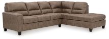 Signature Design by Ashley® 94004S4 Navi - Fossil - 2-Piece Sectional Sofa Sleeper With Raf Corner Chaise