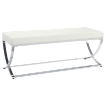 CoasterEssence 501157 Walton - Leatherette Upholstered Tufted Accent Bench - White