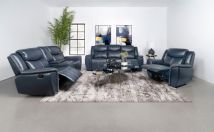 Coaster Fine Furniture 610271-S3 Sloane - 3 Piece Upholstered Reclining Sofa Set - Blue