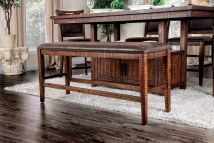 Furniture of America CM3061PBN Wichita - Counter Height Bench - Distressed Dark Oak