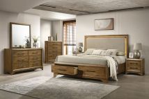 New Classic 00-B1424-26N New Classic 00-B1424-26N Talcott - 6/0 Western King 6 Piece Bedroom Set (Bed & Dresser & Mirror & Chest & 2 Nightstands) - Light Brown