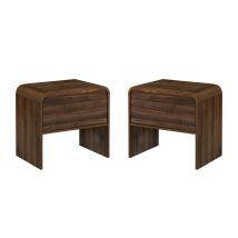 New Classic 30-T3518W-2ET New Classic 30-T3518W-2ET Mara - One Drawer End Table / Bedside Table (Set of 2) - Walnut