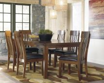 Signature Design by Ashley® D594/35/01(6) Ralene - Light Brown - 7 Pc. - Extension Table, 6 Side Chairs
