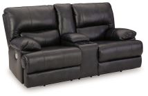 Signature Design by Ashley® U6580118 Mountainous - Eclipse - Power Reclining Loveseat With Console /Adj Headrest