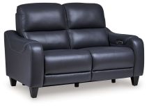 Signature Design by Ashley® U7531114 Mercomatic - Ocean - Power Reclining Loveseat With Adj Headrest