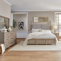 Liberty Furniture 780-BR-CKPSDMN Liberty Furniture 780-BR-CKPSDMN Proximity Place - 4 Piece Bedroom Set (California King Poster Bed, Dresser & Mirror, Night Stand) - Barley Buff