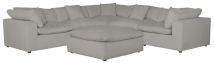 Jackson 4445/31/59/28/6-26 Jackson 4445/31/59/28/6-26 Posh - 6 Piece Modular Sectional With 2 Armless, 3 Corners, 1 Cocktail Ottoman - Dove