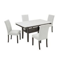 New Classic 40-D422-D4C Carissa - Rectangle Dining Table With 4 Chairs - White