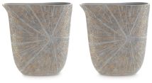 Ashley Furniture A2000608 Ardenley - Vase (Set of 2) - Antique Gold Finish 14.63"