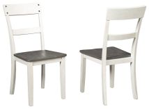 Signature Design by Ashley® D287-01 Nelling - White / Brown / Beige - Dining Room Side Chair (Set of 2)