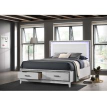 ACME BD01425Q Haiden - Queen Bed With Storage - Led & White Finish
