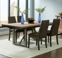 CoasterEssence 106581-S5 Spring Creek - 5 Piece Rectangular Dining Table Set - Chocolate