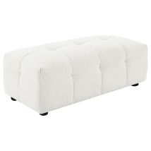 Coaster Fine Furniture 504854 Everly - Boucle Upholstered Rectangular Ottoman - White
