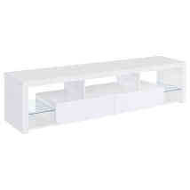 Coaster Fine Furniture 704251 Jude - 2-Drawer Engineered Wood TV Stand - High Gloss White