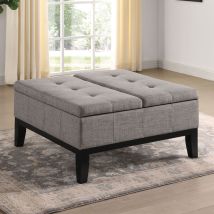 Furniture of America CM-AC365LG Fazio - Storage Ottoman - Light Gray