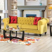 Furniture of America SM2284-SF Eliza - Sofa - Royal Yellow / Red